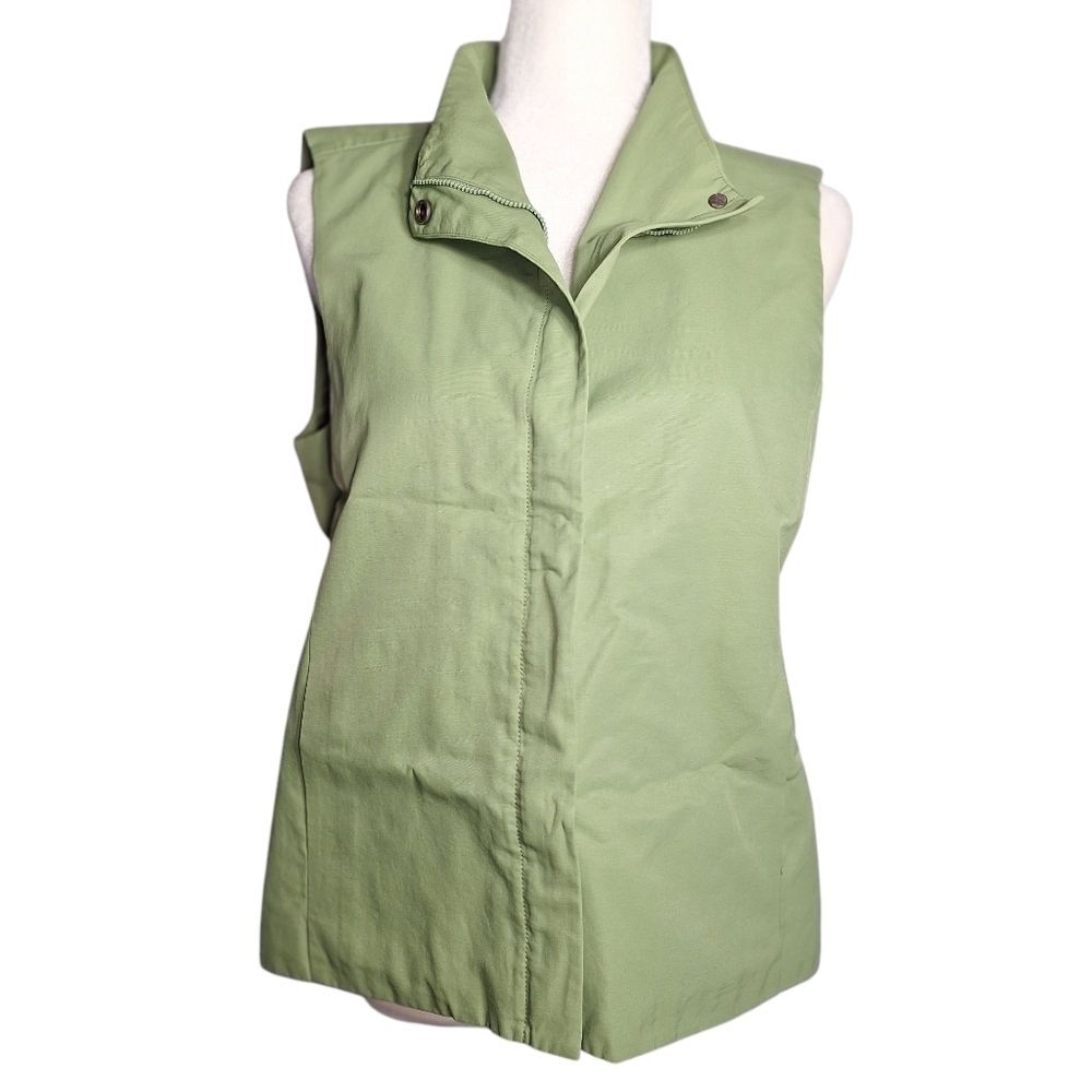 Eileen Fisher Lightweight Vest Quiet Luxury Casual Office Sage Small Womens